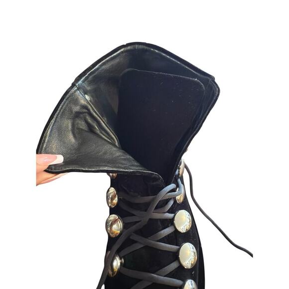 Alexander Wang Sam Lace-up Hook Platform Bootie in Black tone Women's Size 37 - Picture 6 of 11